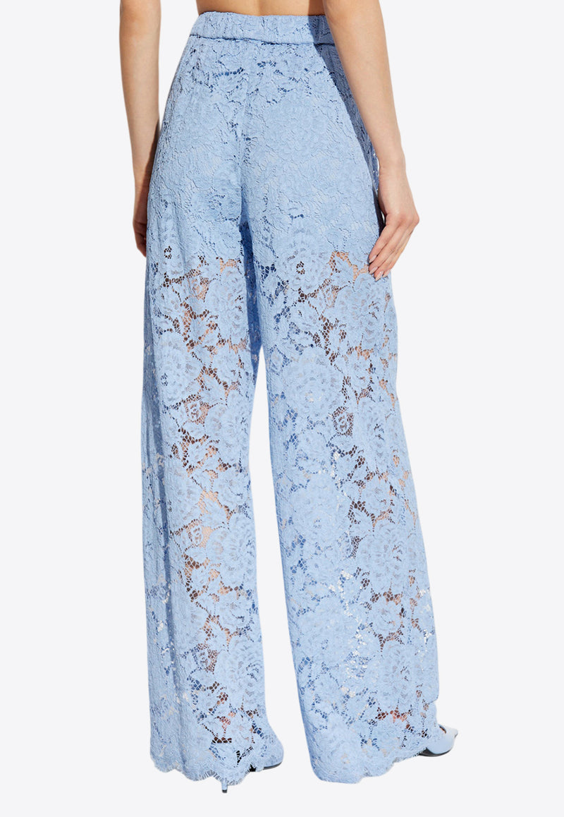 Dolce 
Gabbana Flared Floral Lace Pants Light Blue FTC1YT HLM7L-F3981