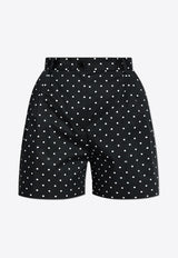 Dolce 
Gabbana Polka Dot Print Drill Shorts Black FTC5WT FSFNP-HNZPW