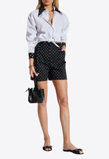 Dolce 
Gabbana Polka Dot Print Drill Shorts Black FTC5WT FSFNP-HNZPW