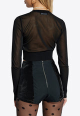 Dolce 
Gabbana Semi-Sheer Cropped Sweater Black FXM54T JAIM9-N0000