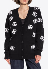 Dolce 
Gabbana DG Logo Wool Cardigan Black FXJ36T JCVYW-N0004