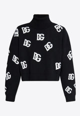 Dolce 
Gabbana DG Logo Turtleneck Sweater Black FXW11T JCVYX-N0004