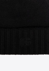 Dolce 
Gabbana DG Logo Embroidered Cashmere Beanie Black FXQ06Z JAWZ9-N0000