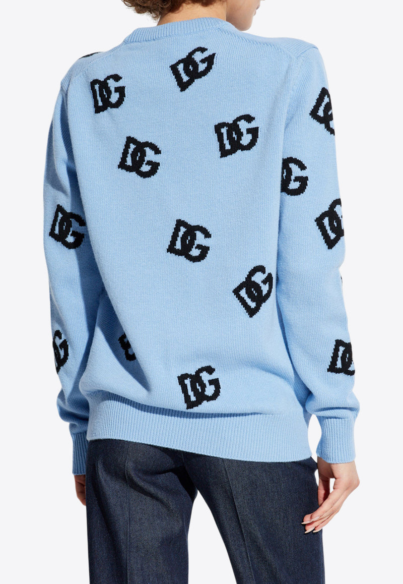 Dolce 
Gabbana DG Logo Inlay Sweater Light Blue FXX06T JCVZL-B0143