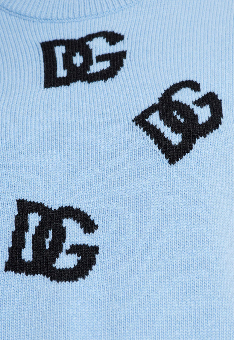 Dolce 
Gabbana DG Logo Inlay Sweater Light Blue FXX06T JCVZL-B0143