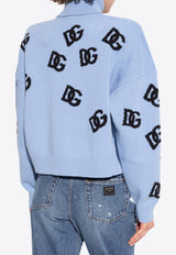 Dolce 
Gabbana DG Logo Inlay Turtleneck Sweater Light Blue FXW04T JCVZL-B0143