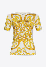 Dolce 
Gabbana Majolica Print T-shirt Yellow FXX13T JAHKI-HG3TN