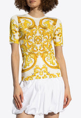 Dolce 
Gabbana Majolica Print T-shirt Yellow FXX13T JAHKI-HG3TN