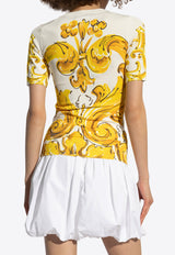 Dolce 
Gabbana Majolica Print T-shirt Yellow FXX13T JAHKI-HG3TN