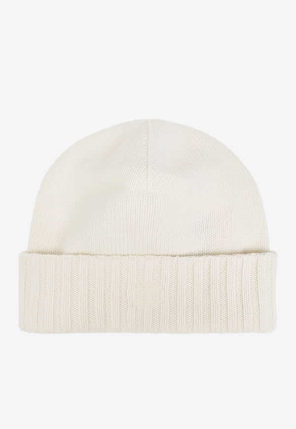 Dolce 
Gabbana DG Logo Cashmere Beanie Cream FXQ06Z JAWZ9-W0001