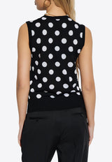 Dolce 
Gabbana Polka Dot Wool-Blend Sweater Vest Black FXT07T JCVYK-N0004