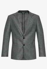 Dolce 
Gabbana Single-Breasted Wool Blend Blazer Gray G2TW2T FMCA0-S8291