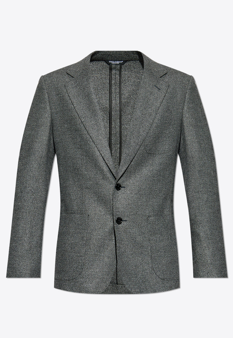 Dolce 
Gabbana Single-Breasted Wool Blend Blazer Gray G2TW2T FMCA0-S8291