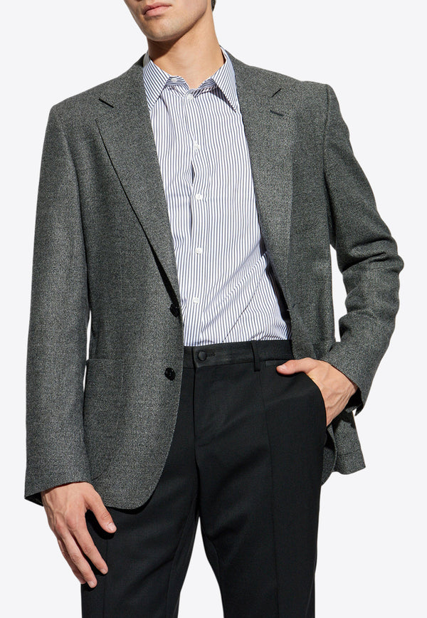 Dolce 
Gabbana Single-Breasted Wool Blend Blazer Gray G2TW2T FMCA0-S8291