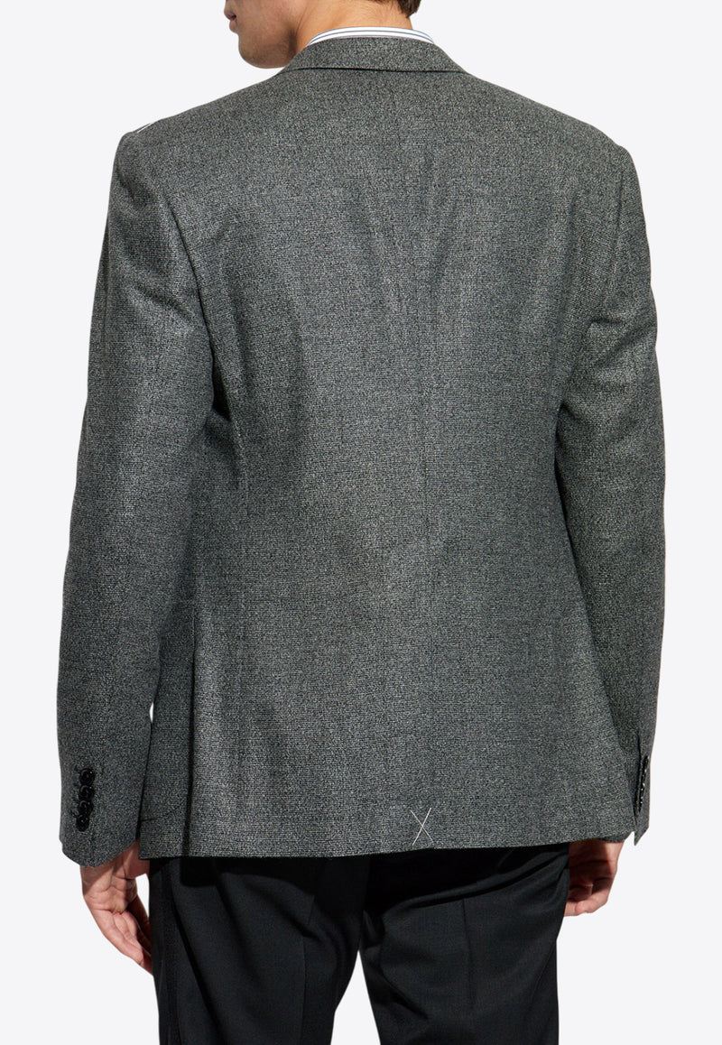 Dolce 
Gabbana Single-Breasted Wool Blend Blazer Gray G2TW2T FMCA0-S8291