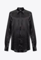 Dolce 
Gabbana Long-Sleeved Silk Shirt Black G5JL8T FU1AU-N0000