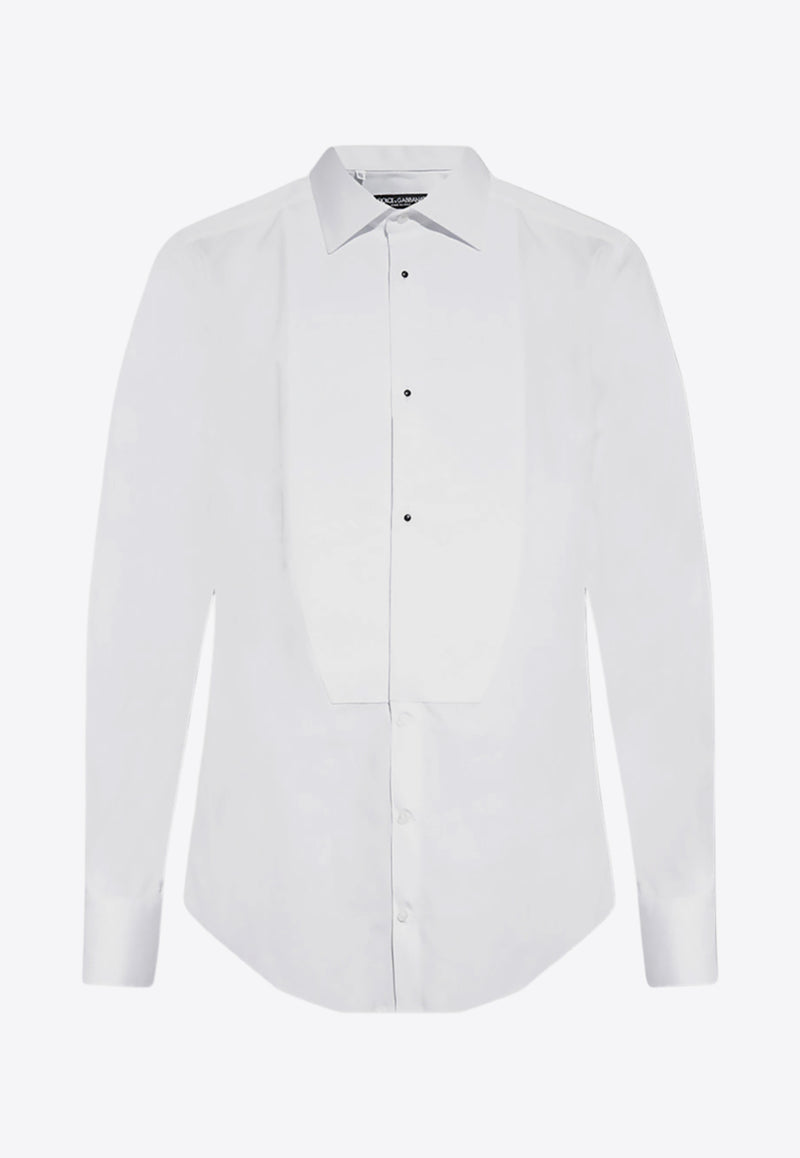 Dolce 
Gabbana Long-Sleeved Tuxedo Shirt White G5EN5T FU5U8-W0800