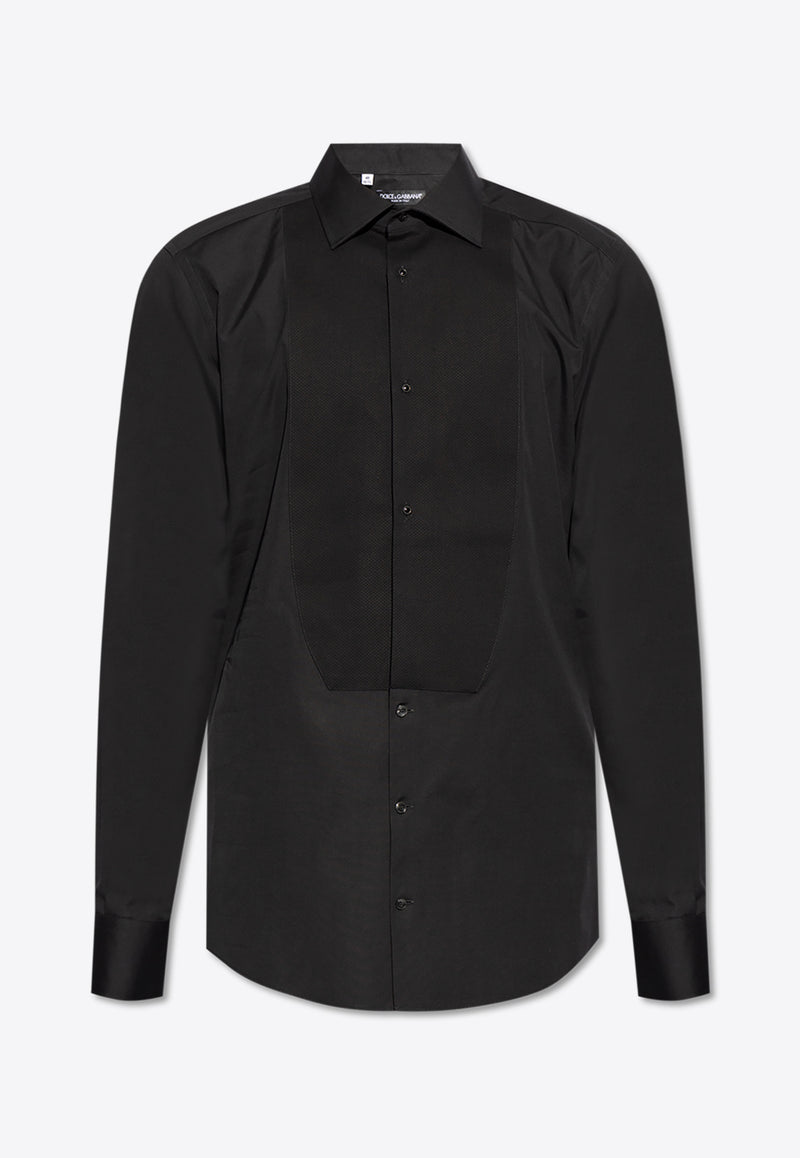 Dolce 
Gabbana Long-Sleeved Tuxedo Shirt Black G5EN5T FU5U8-N0000