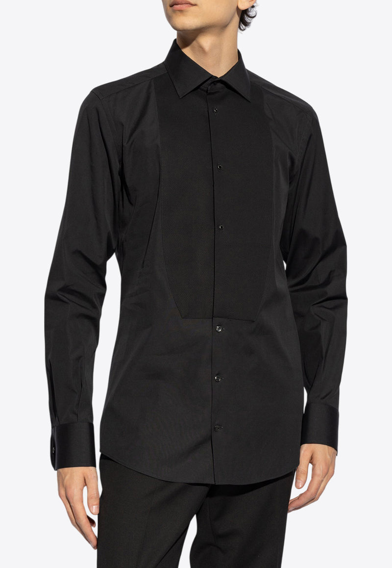 Dolce 
Gabbana Long-Sleeved Tuxedo Shirt Black G5EN5T FU5U8-N0000