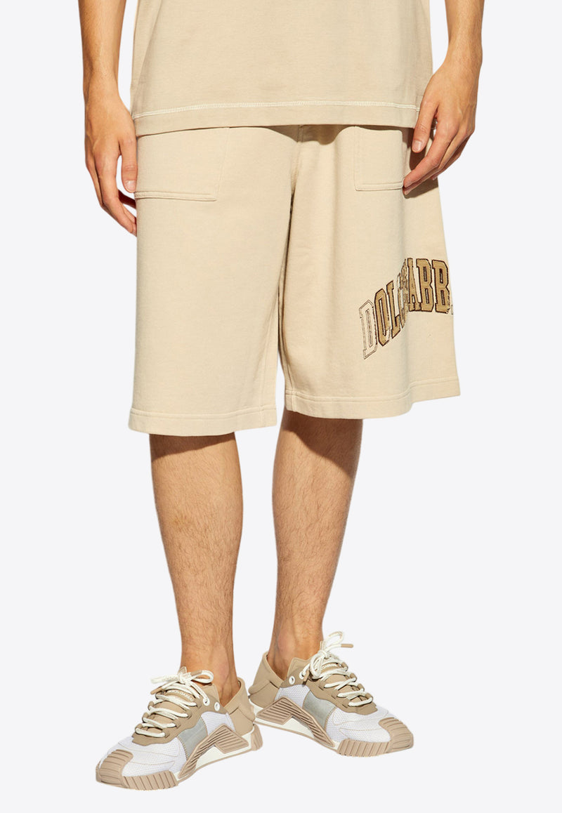 Dolce 
Gabbana Logo Embroidered Track Shorts Beige GP09OZ G7NQI-M0299