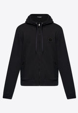 Dolce 
Gabbana Logo Plaque Zip-Up Hooded Sweatshirt Black G9ABIT G7F2G-B0665