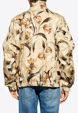 Dolce 
Gabbana Reversible Tulip Print Zip-Up Jacket Beige G9AZDT FS6N5-HK5BW