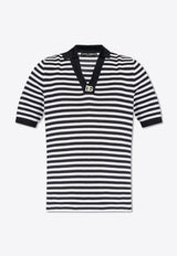 Dolce 
Gabbana DG Logo Striped Polo T-shirt Blue GXZ09Z JFMY3-B0789