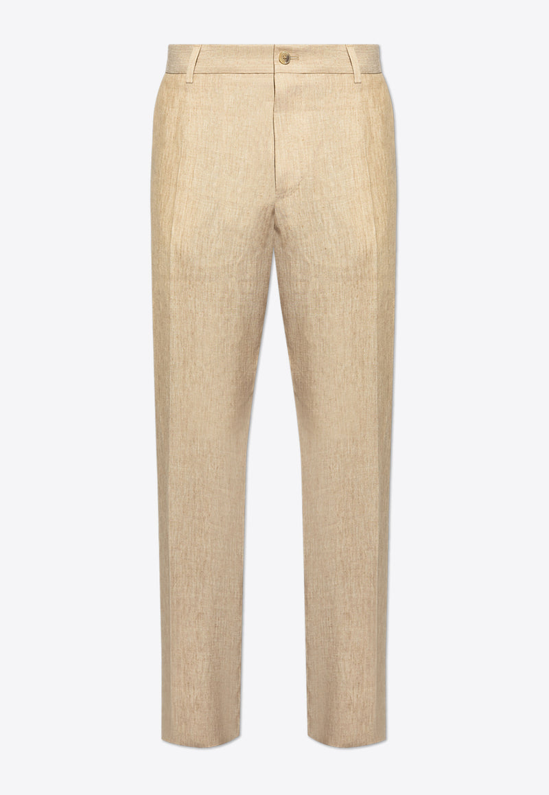 Dolce 
Gabbana Straight-Leg Linen Pants Beige GP0D6T FU4L0-S8230