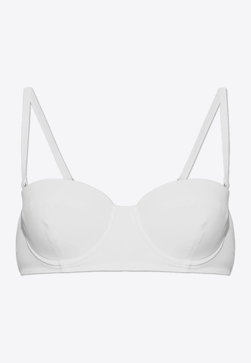 Dolce 
Gabbana DG Logo Plaque Balconette Bikini Top White GÓRA O1A16J ONO12-W0800