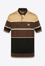 Dolce 
Gabbana DG Logo Embroidered Polo T-shirt Brown GXP68Z JBSD2-M9220