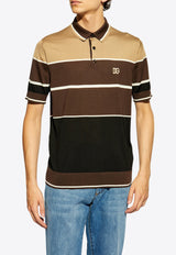 Dolce 
Gabbana DG Logo Embroidered Polo T-shirt Brown GXP68Z JBSD2-M9220