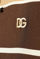 Dolce 
Gabbana DG Logo Embroidered Polo T-shirt Brown GXP68Z JBSD2-M9220