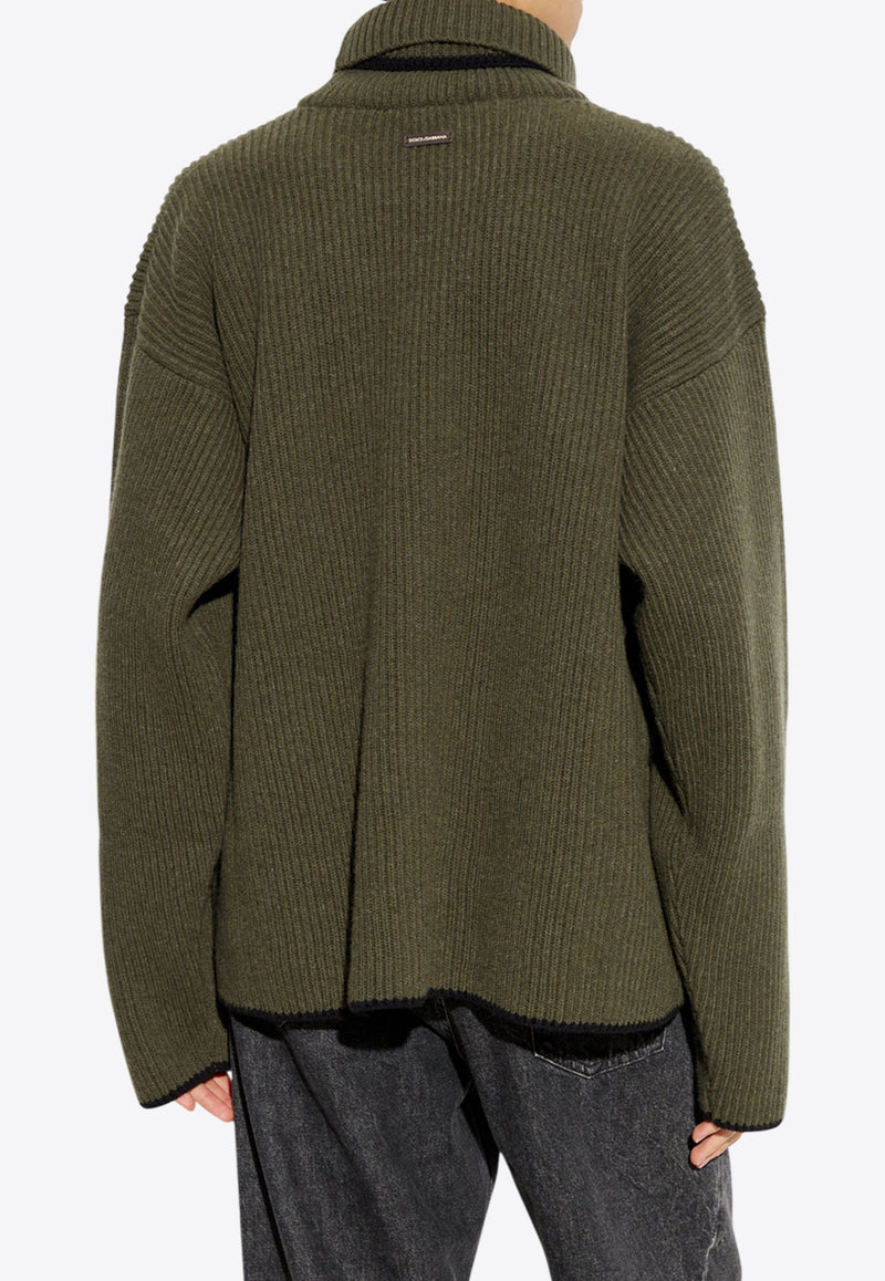 Dolce 
Gabbana Wool High-Neck Sweater Green GXW24T JCVW7-V2091