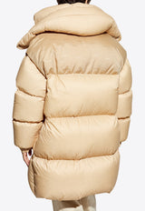 Moncler Verone Zip-Up Long Down Jacket Beige J20911A00212 5985T-230