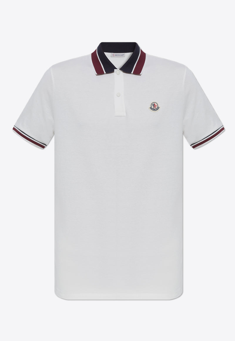 Moncler Logo Patch Pique Polo T-shirt White J20918A00018 89A16-034