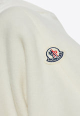 Moncler Logo Patch Wool Hooded Poncho Cream J20933G00025 M4736-P01