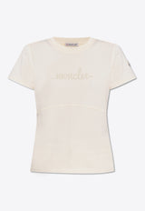 Moncler Beaded Logo Crewneck T-shirt  Cream J20938C00015 89AIJ-034