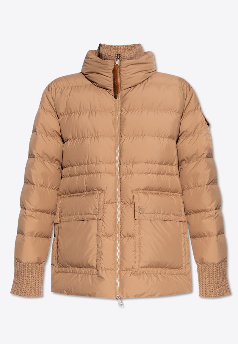 Moncler Baux Zip-Up Down Jacket Beige J20931A00076 54A81-248