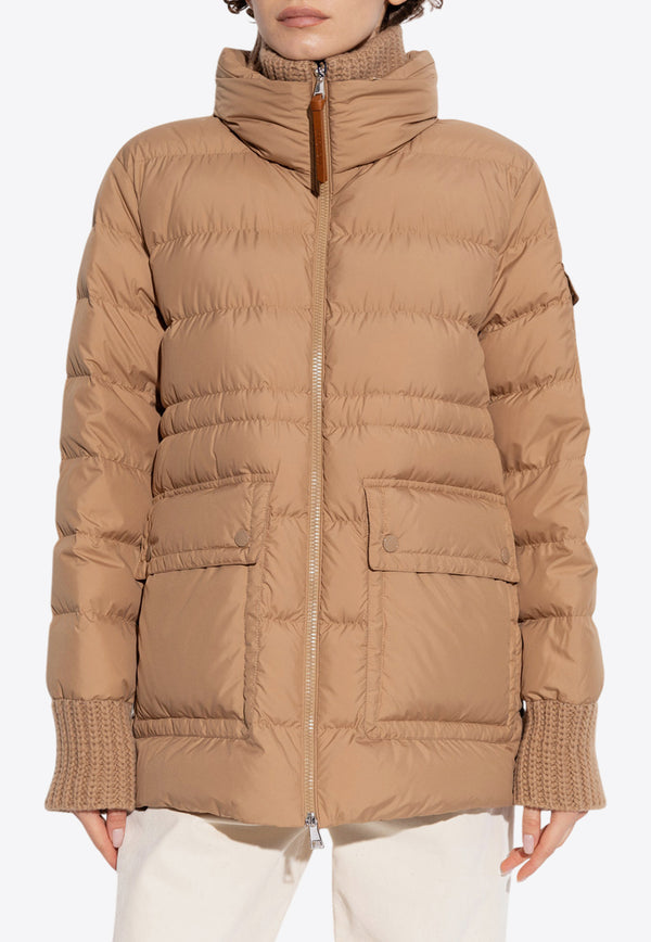 Moncler Baux Zip-Up Down Jacket Beige J20931A00076 54A81-248