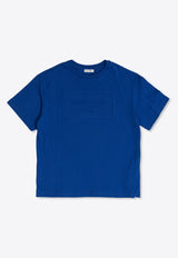 Dolce 
Gabbana Kids Boys Embossed Logo Tag T-shirt Blue L4JTHV G7NPT-B4943