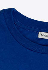 Dolce 
Gabbana Kids Boys Embossed Logo Tag T-shirt Blue L4JTHV G7NPT-B4943