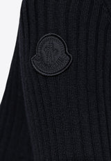 Moncler Wool-Blend Ribbed Hooded Sweater Black J20939G00004 M1259-999