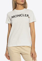 Moncler Logo Embroidered Crewneck T-shirt White J20938C00011 89AIJ-033