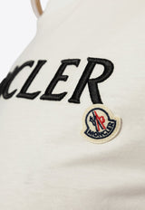 Moncler Logo Embroidered Crewneck T-shirt White J20938C00011 89AIJ-033