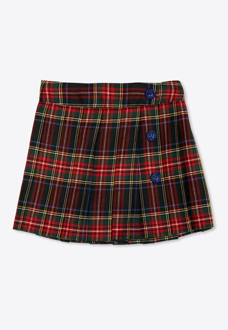 Dolce 
Gabbana Kids Girls Tartan Check Pleated Skirt Multicolor L55I04 FQMG9-S8100