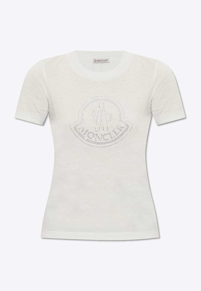 Moncler Crystal Logo T-shirt White J20938C00017 829FB-033