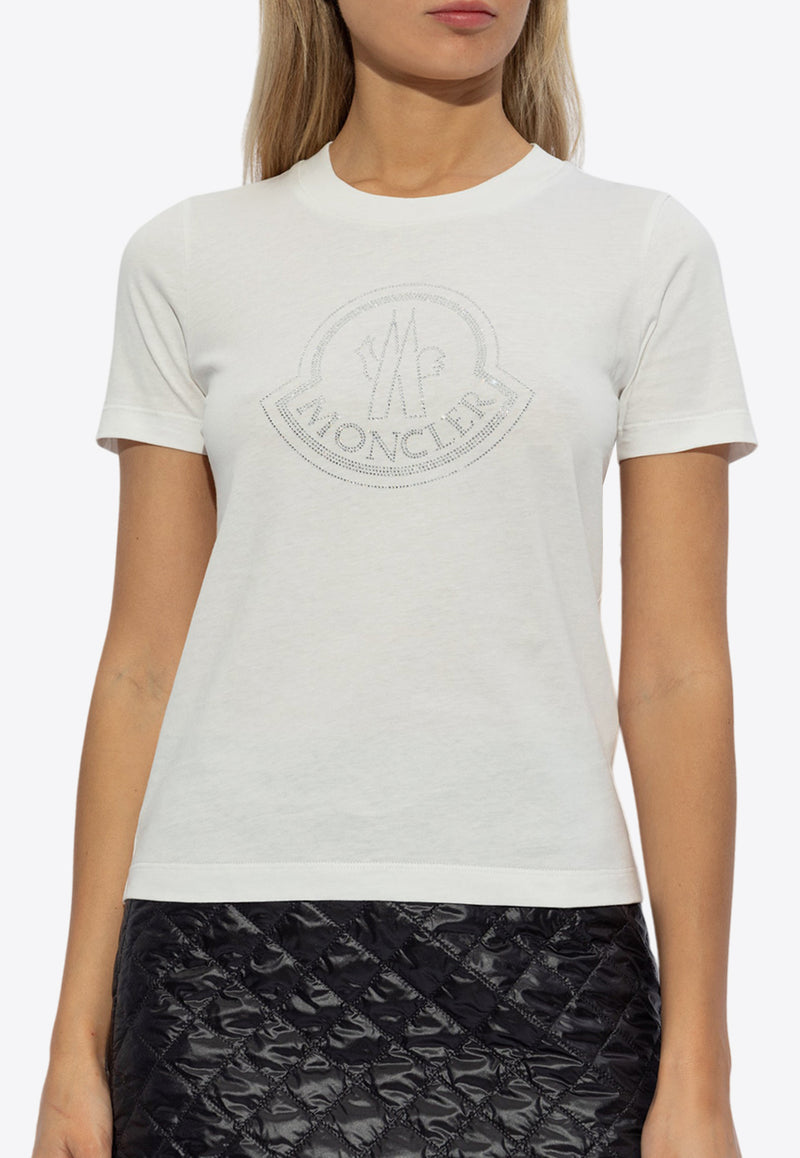 Moncler Crystal Logo T-shirt White J20938C00017 829FB-033