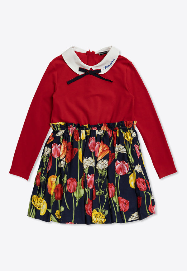 Dolce 
Gabbana Kids Girls Tulip Print Dress Multicolor L5JD8X G7NMJ-S9000