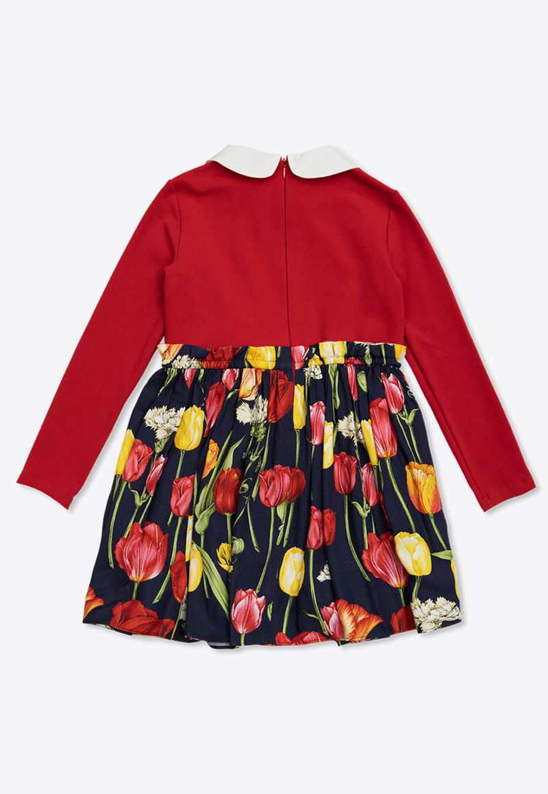 Dolce 
Gabbana Kids Girls Tulip Print Dress Multicolor L5JD8X G7NMJ-S9000