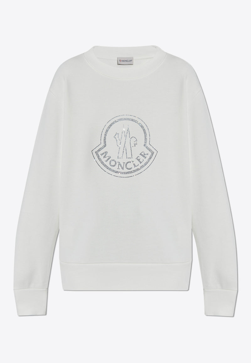 Moncler Crystal Logo Crewneck Sweatshirt White J20938G00040 899TR-033